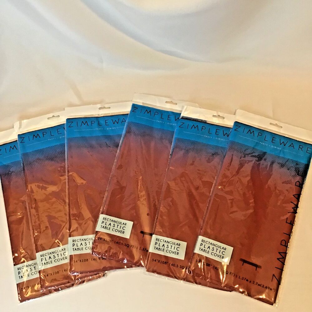 Zimpleware Rectangular Plastic Table Cover Burgundy Set of 6 - 54 in x 108in